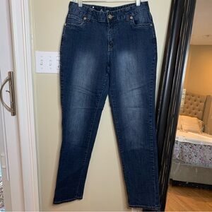 Ashley Stewart Jeans Women’s 14 Studded Embellished Dark Wash Denim Angel Wings